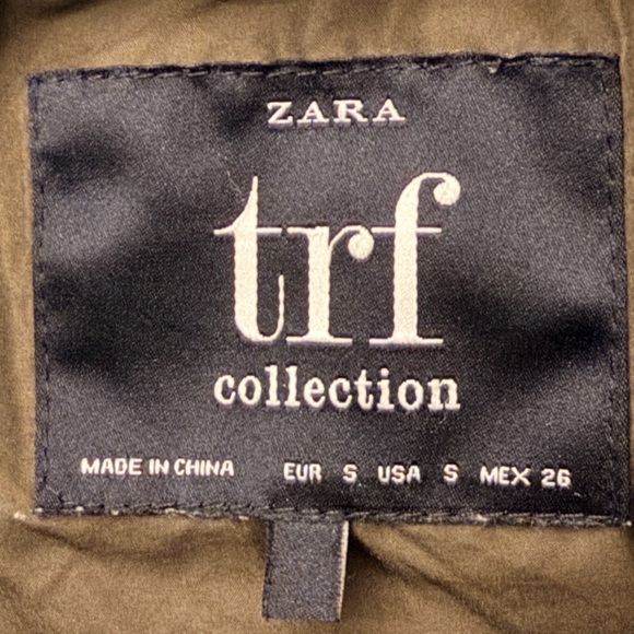 Zara Olive Puffer Jacket with Faux Fur Hood - Picture 5 of 6